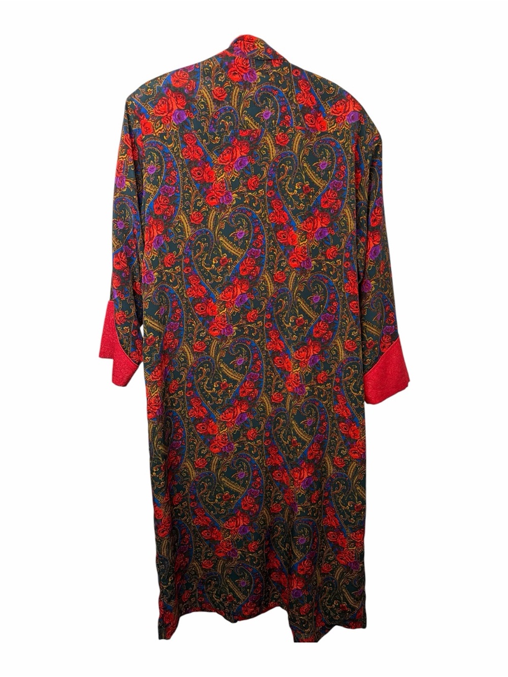 Vintage Victoria's Secret Kimono Robe Gold Label Red Floral 90s Lingerie - Picture 3 of 9